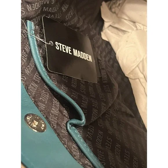 Steve Madden BQUEENIE Bisque Taupe Teal Tote Bag Purse Set NEW Rare - Picture 6 of 14